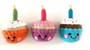 Cupcake Rattle with Candle - Orange