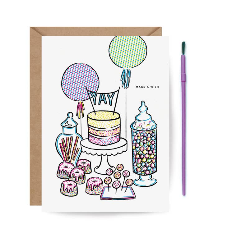Sweet Table Paint With Water Birthday Card
