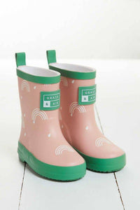 Pink Rainbow Colour-Changing Kids Wellies