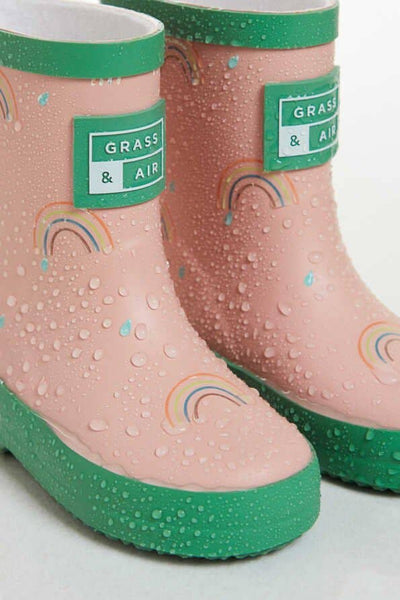 Pink Rainbow Colour-Changing Kids Wellies
