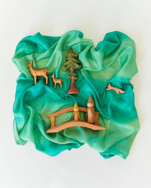 Earth Playsilks - Open-Ended 100% Silk, Natural Waldorf Toys -Forest