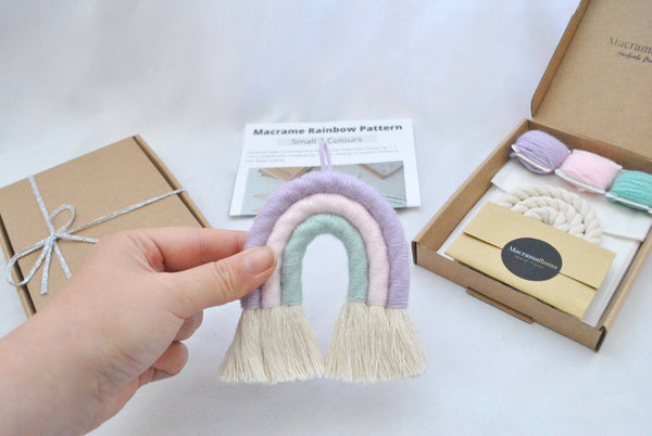 DIY Bright and Bold Small Macrame Rainbow Craft Kit