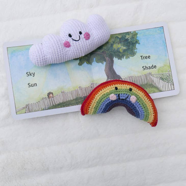 rainbow and cloud yarn toys 