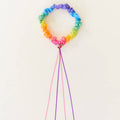rainbow silk scarf garland on a white background